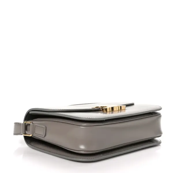 Celine Medium Triomphe Bag Pebble Shiny Calfskin Leather Gold Hardware - Image 6