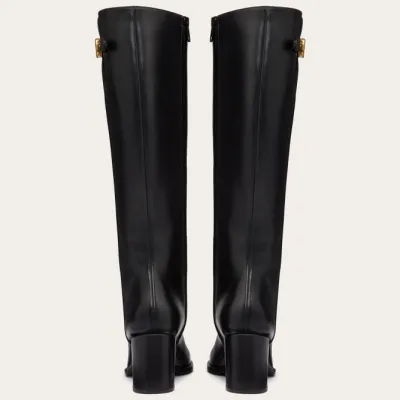 VALENTINO VLOGO SIGNATURE Calf leather high boots (heel 7cm high)