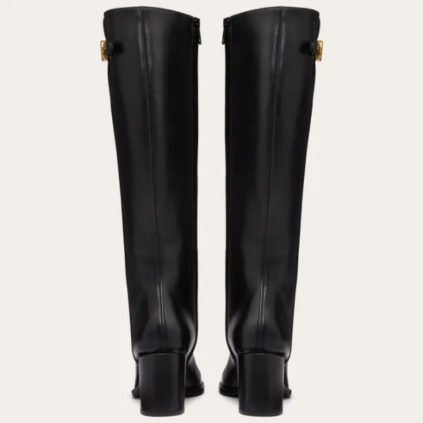 VALENTINO VLOGO SIGNATURE Calf leather high boots (heel 7cm high) - Image 4