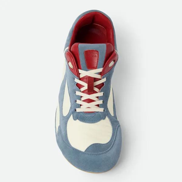 Bottega Veneta Orbit Flash Sneakers In Ice/Sea Salt Suede And Nylon Lace-Up Sneaker With Leather Trims - Image 5