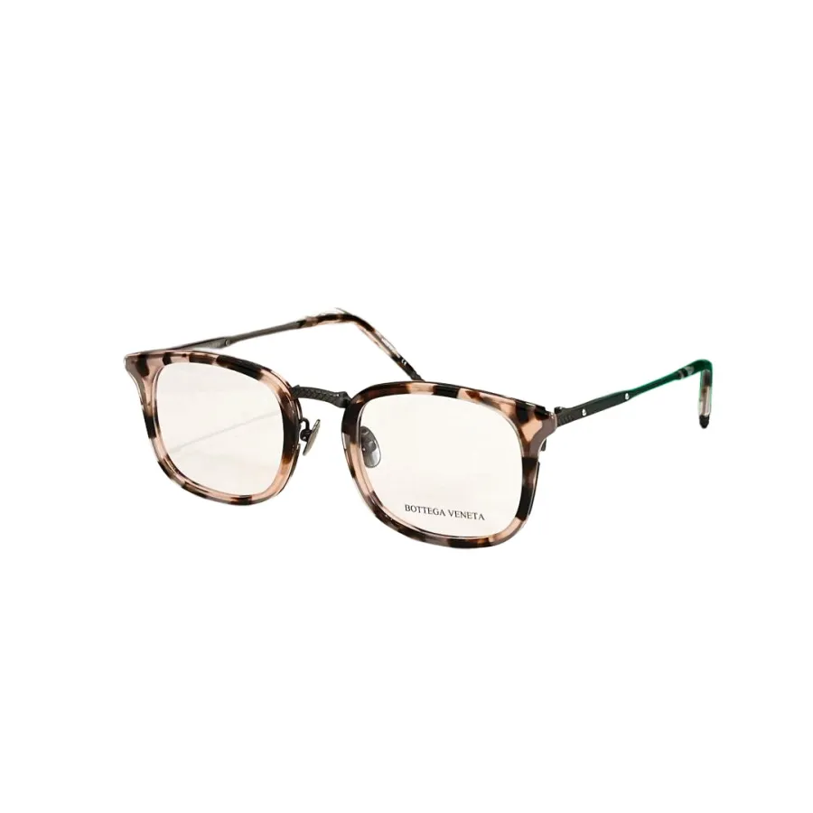 Bottega Veneta square frame glasses grey leopard/leopard/black/grey color Size 50口23-145