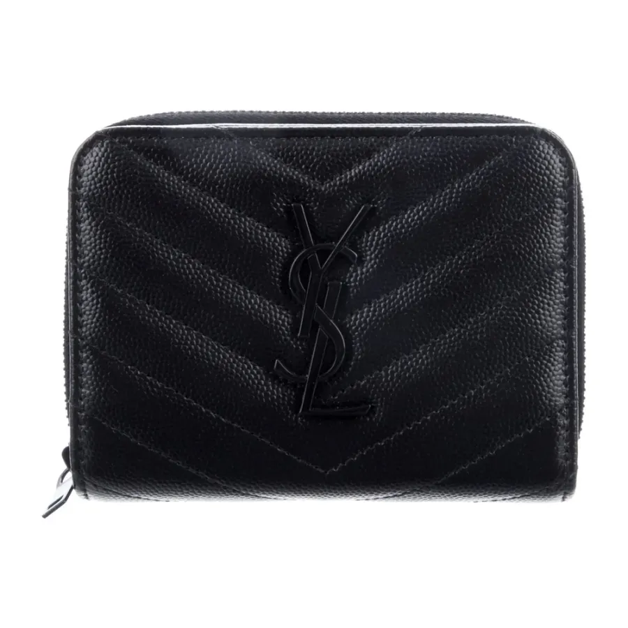 Saint Laurent Small Compact Wallet Black Calfskin Leather