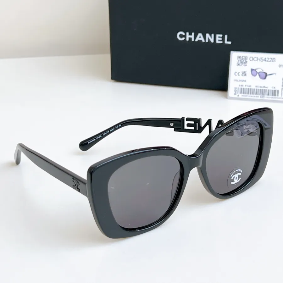 CHANEL glasses all black color size 53口17-145