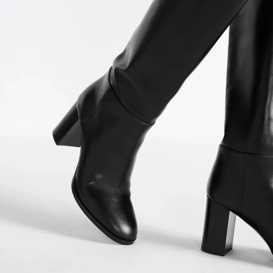 Dior black long boots with high heels