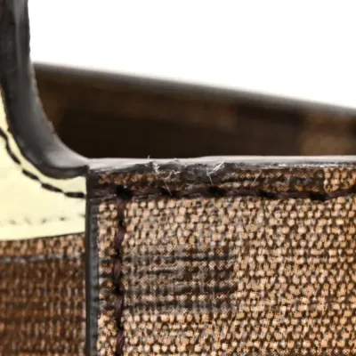 Fendi FF 1974 Hairdo Girls Inlay Baguette Mogano/Panna/Multicolor Glazed Fabric Gold Hardware