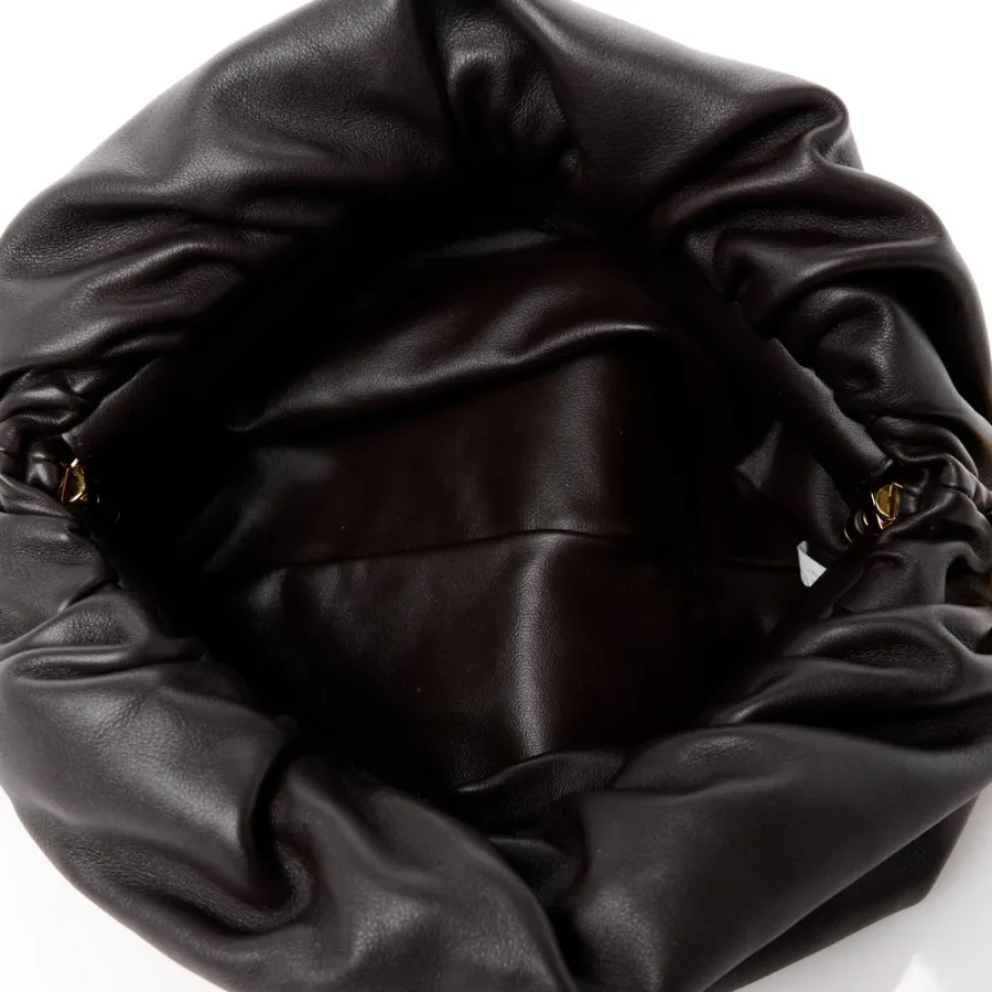 Bottega Veneta Medium The Pouch Chain Black Calfskin Leather