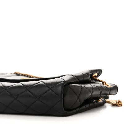 Saint Laurent Mini Nolita Black Quilted Monogram Lambskin Leather Aged Gold Hardware