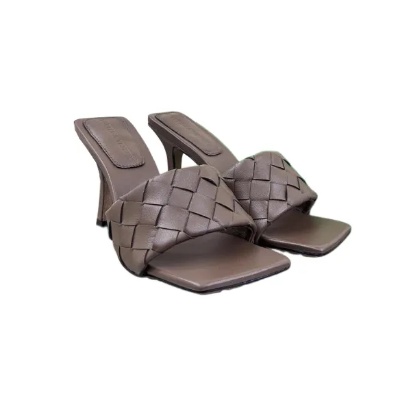 Bottega Veneta Parco Mule In Brown Intrecciato Leather Mule (Heel Height 9cm) - Image 2