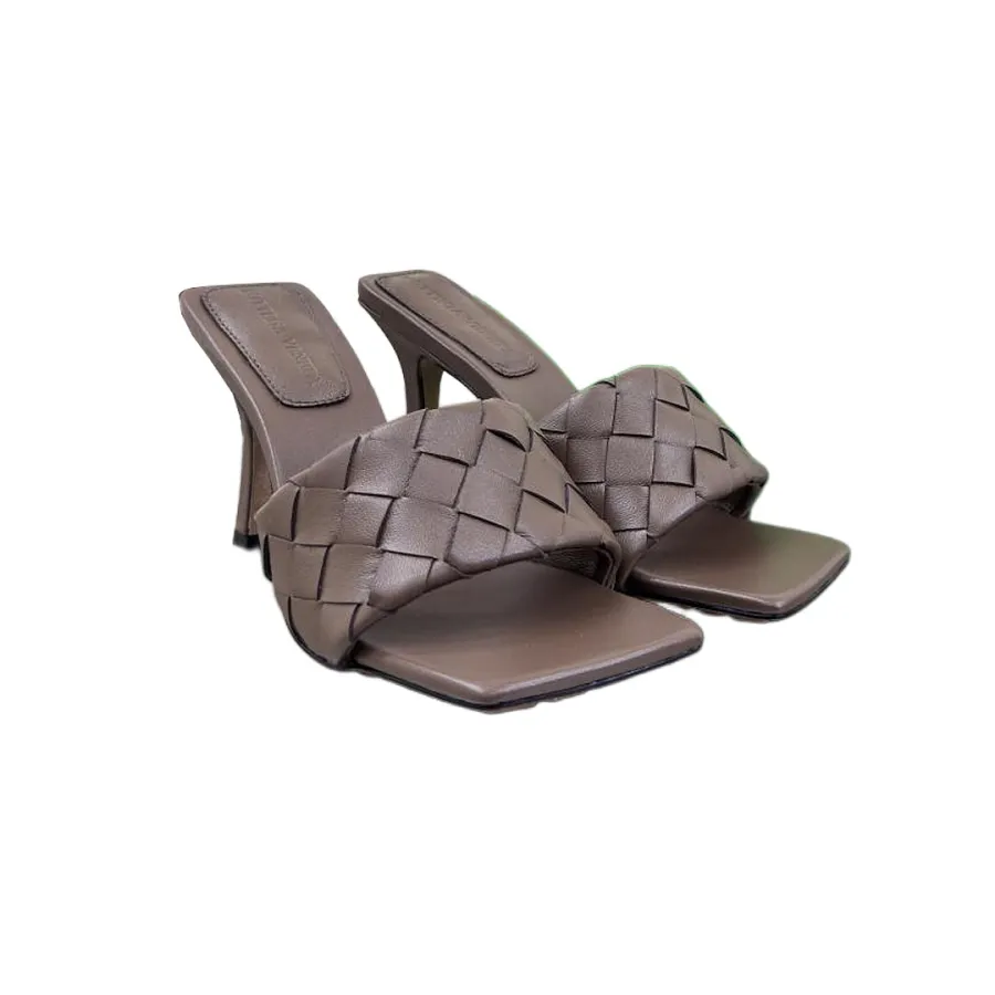 Bottega Veneta Parco Mule In Brown Intrecciato Leather Mule (Heel Height 9cm)