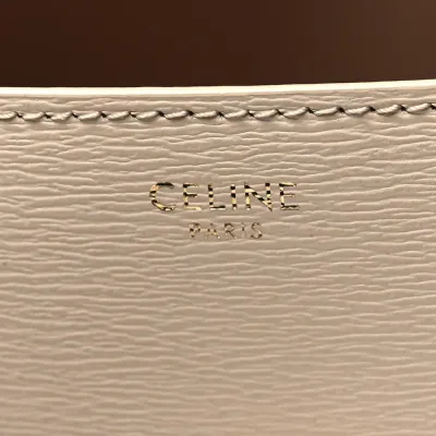 Celine Medium Classic Box Flap Bag Powder Liege Calfskin Leather Gold Hardware