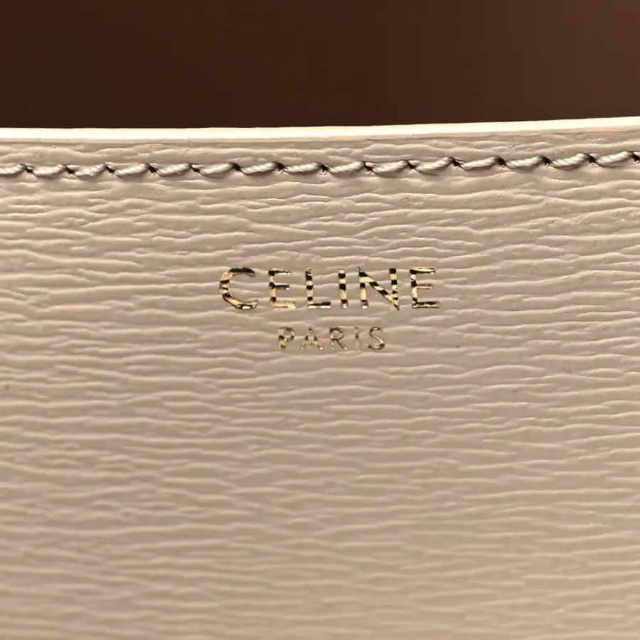 Celine Medium Classic Box Flap Bag Powder Liege Calfskin Leather Gold Hardware