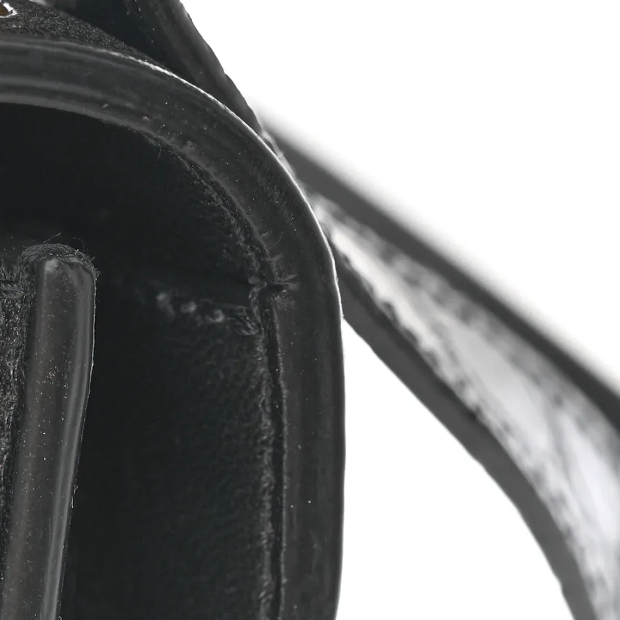 Saint Laurent Medium Gaby Satchel Black Embossed Calfskin & Crocodile Leather Aged Gold Hardware