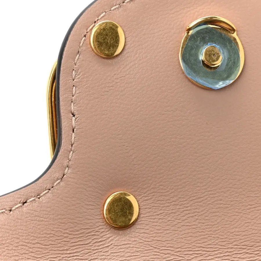 Valentino Garavani Micro VLogo Locò Shoulder Bag Poudre Calfskin Leather Gold Hardware