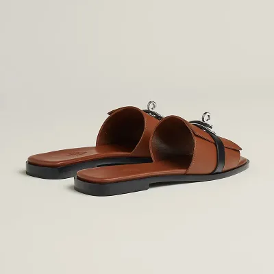 HERMES Giulia Brown Slippers