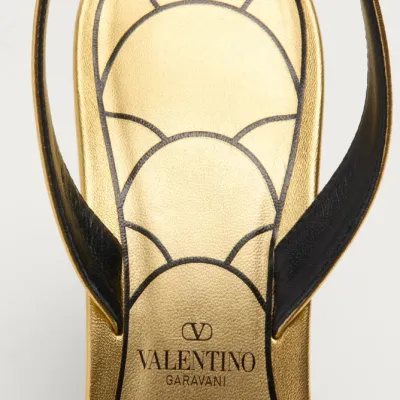 VALENTINO  Crystal trim satin heel sandals (8.5 cm high heel)