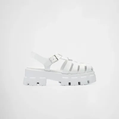 PRADA White rubber Monolith sandals