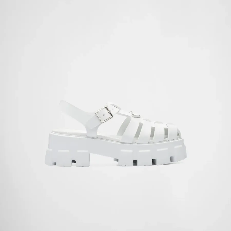 PRADA White rubber Monolith sandals