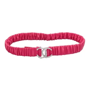 Chanel Women's CC Various Buckles Belt In Pink Lambskin With Gold/Silver Hardware 30mm
