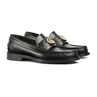Gucci black double G  loafers