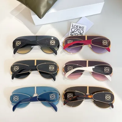 Loewe Mask glasses black/blue/gradient blue/leopard brown/red/purple white color Size 140口0-142