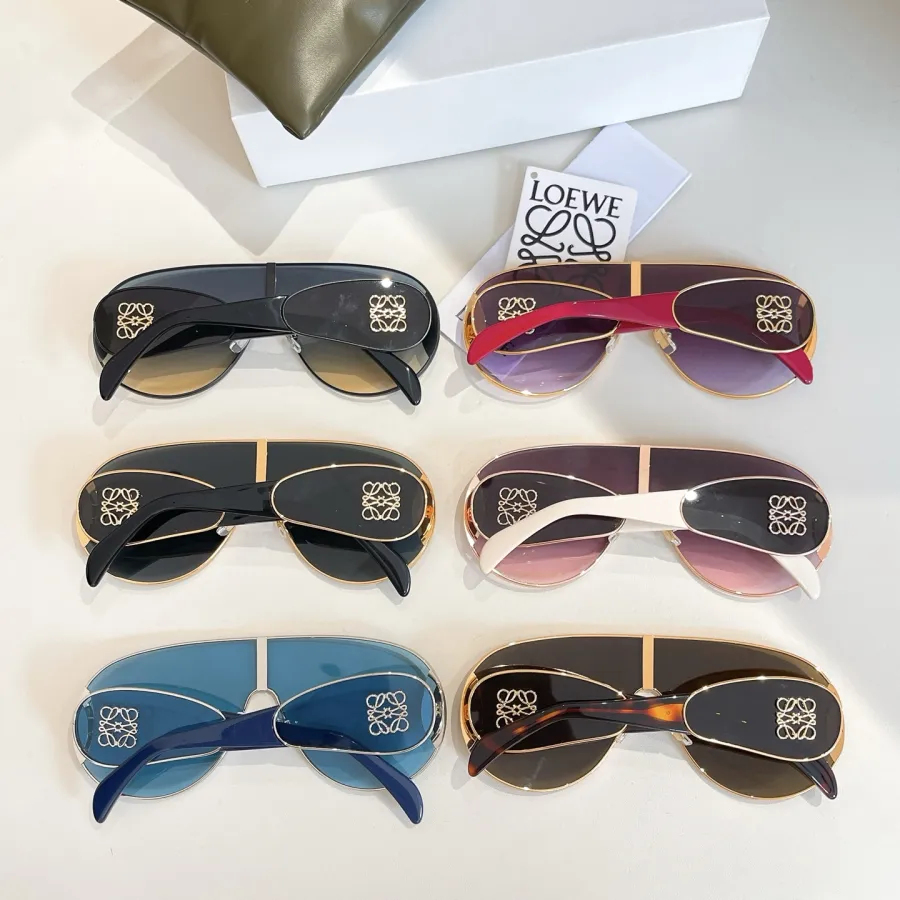 Loewe Mask glasses black/blue/gradient blue/leopard brown/red/purple white color Size 140口0-142