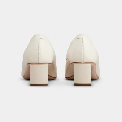 Roger Vivier Belle Vivier Pumps High Heels In White Calfskin Leather With Metal Buckle (Heel Height 4.5cm)