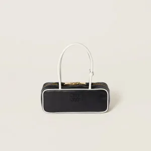 Miu Miu Calfskin Leather Beau Black Top-Handle Bags