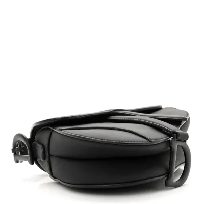 Dior Mini Saddle Bag Black Ultra Matte Calfskin Leather Matte Black Hardware