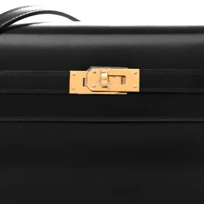 Hermès Kelly Wallet To Go Black Box Leather Gold Hardware