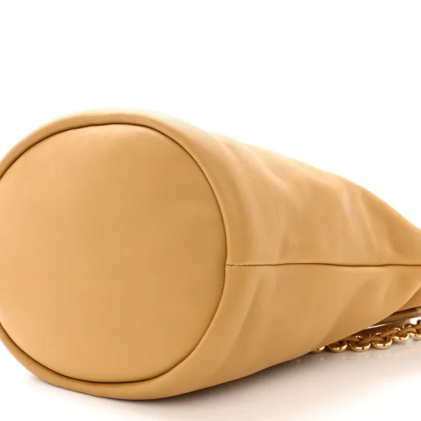 Loewe Flamenco Bucket Bag Medium Sahara Mellow Nappa Lambskin Leather Gold Hardware - Image 5