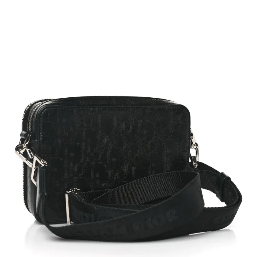 Dior Small Messenger Black Multicolor Galaxy Perforated Oblique Calfskin Leather Silver Hardware