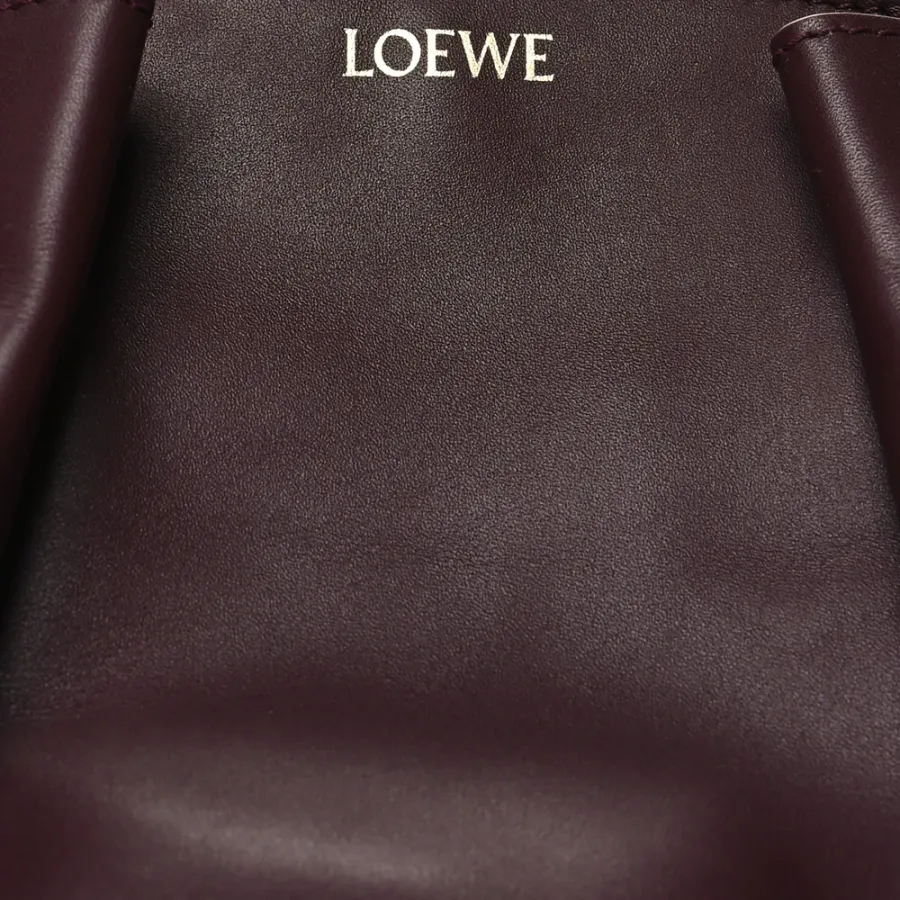 Loewe Paseo Bag Small Burgundy Shiny Nappa Calfskin Leather