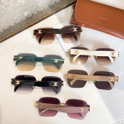 Celine square frame glasses green/leopard/white/black/purple/khaki color Size 59口13-146