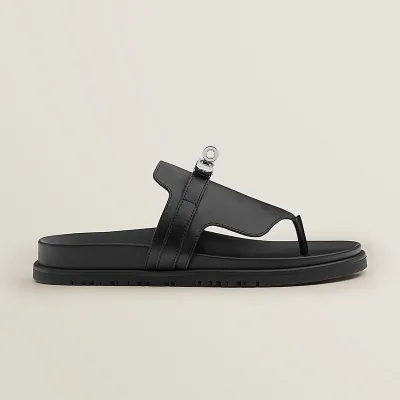 HERMES Empire Black Slippers