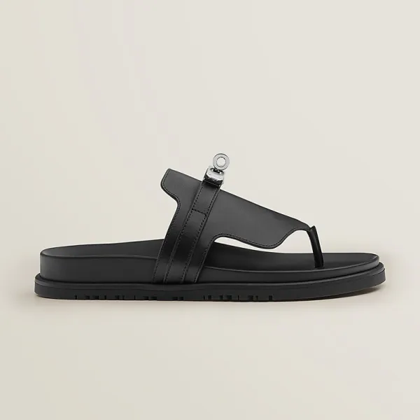 HERMES Empire Black Slippers