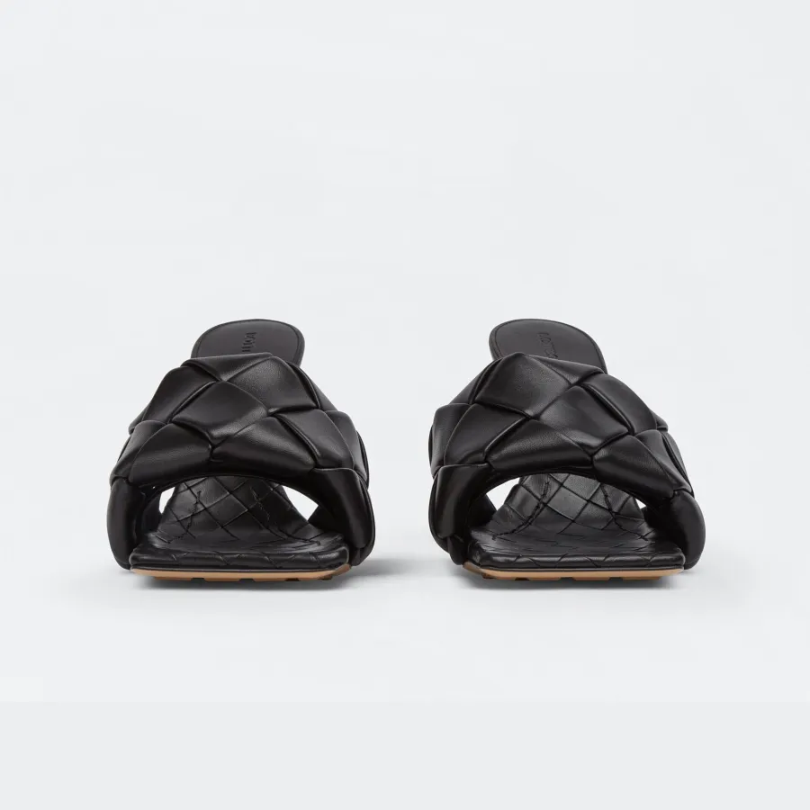 Bottega Veneta Lido Mule In Black Intrecciato Leather Flat Mules (Heel Height 9cm)