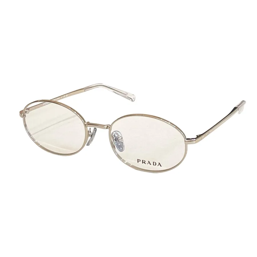 Prada Oval frame glasses silver/silver black/gold black/leopard color transparent lens Size 53口19-135