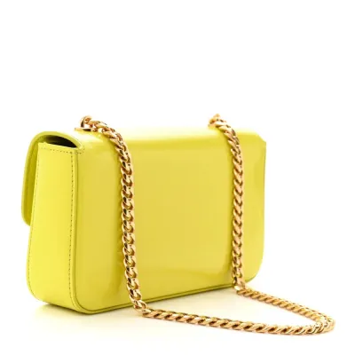 Celine Small Cuir Triomphe Chain Shoulder Bag Anis Shiny Calfskin Leather Gold Hardware