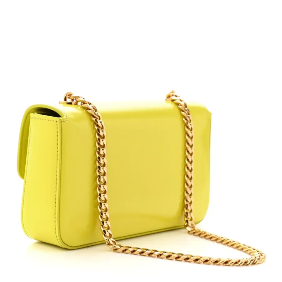 Celine Small Cuir Triomphe Chain Shoulder Bag Anis Shiny Calfskin Leather Gold Hardware
