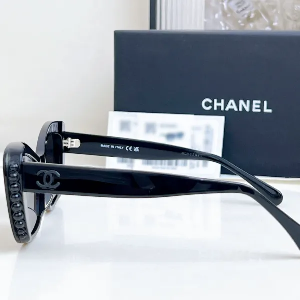 CHANEL glasses all black color size 56口16-140 - Image 4