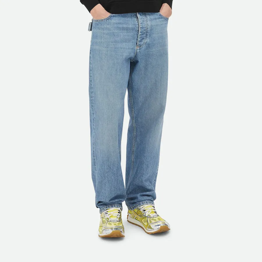 Bottega Veneta Orbit Sneakers In Yellow/Silver Technical Fabric And Mesh Lace-Up Sneaker