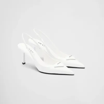 PRADA Shiny finish leather white High Heels Shoes