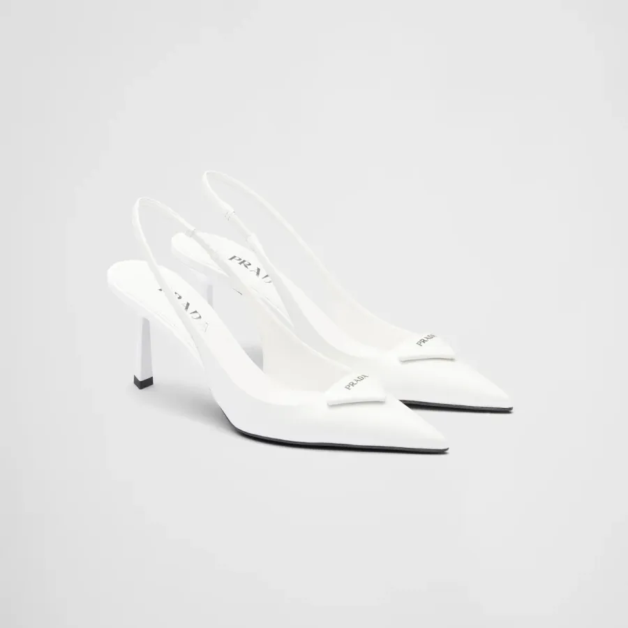 PRADA Shiny finish leather white High Heels Shoes