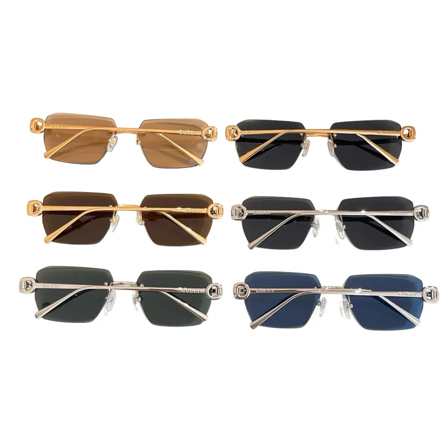 Gucci square frame glasses blue/brown/black gold/black silver/tawny/olive color Size 58口17-143