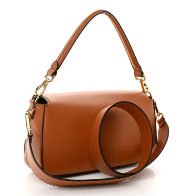 Fendi Small Baguette Brandy Shiny Nappa Leather Gold Hardware