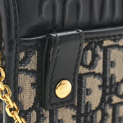 Dior Montaigne 30 2-in-1 Pouch Blue Dior Oblique Canvas Gold Hardware