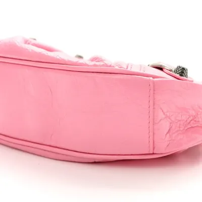 Balenciaga XS Le Cagole Shoulder Bag Candy Pink Agneau Arena Leather Silver Hardware