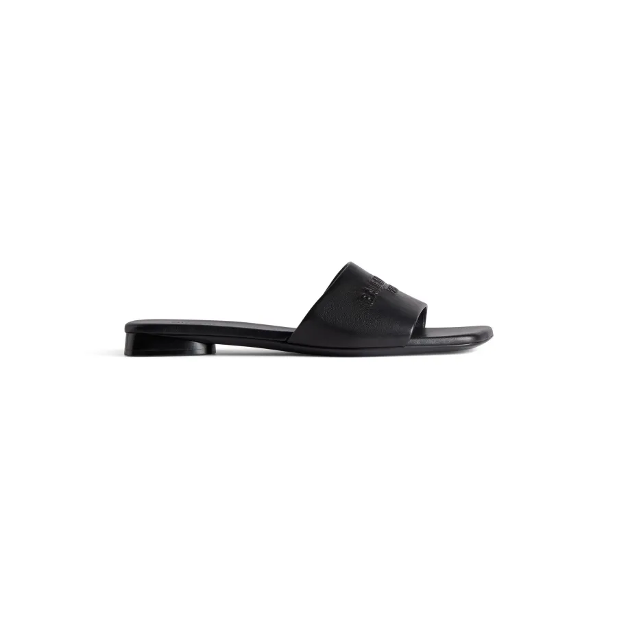 BALENCIAGA Black square - toed flat slipper sandals