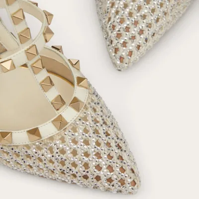 VALENTINO Wraparound ankle strap rivet heels (10 cm high heel)