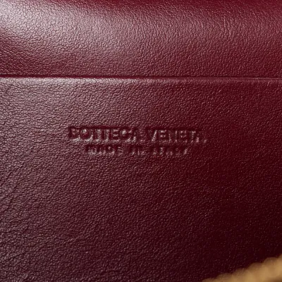 Bottega Veneta Intrecciato Bang Bang Vanity Case Cherry Nappa Leather Gold Hardware